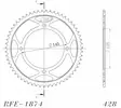 Supersprox / JT Teräs takaratas 1874.56 - Moottoripyörän takarattaat - D78428 - 2