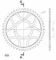 Supersprox Teräs takaratas 807.45 - Moottoripyörän takarattaat - D216878 - 2