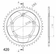 Supersprox Teräs takaratas 894.46 - Moottoripyörän takarattaat - D51668 - 2