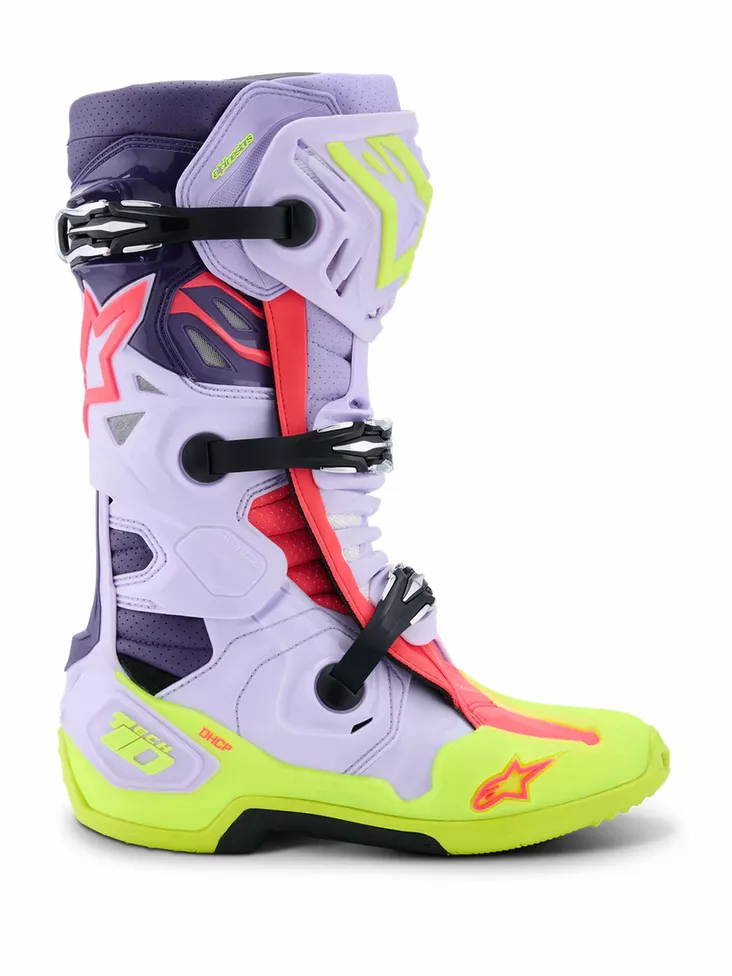 Alpinestars Ajosaapas Vented Tech 10 Lila/Fluo Keltainen/Pinkki - Offroad ajosaappaat - D513758 - 1