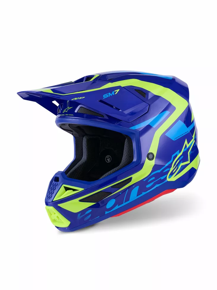 Alpinestars Kypärä S-M7 Deed Sininen/Fluo Keltainen - Offroad-kypärät - D513808 - 1