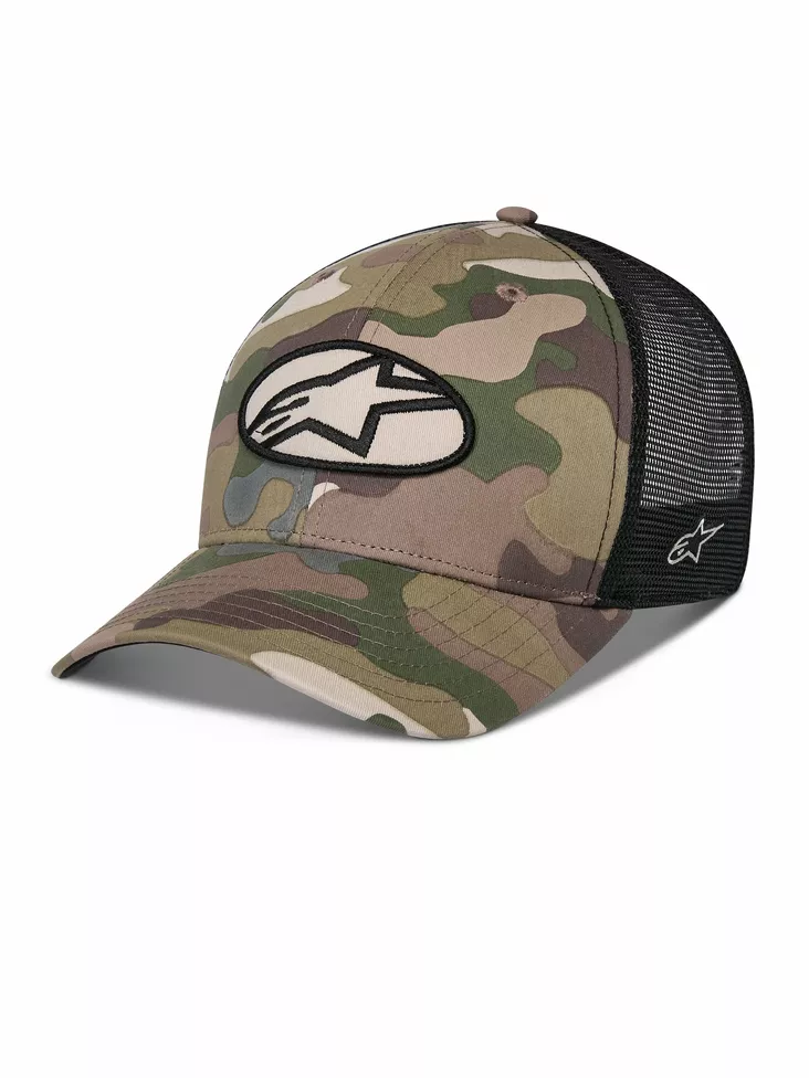 Alpinestars Lippis Oblique Camo Trucker Snapback Green Camo/Musta One Size - Pipot & lippikset - D538178 - 1
