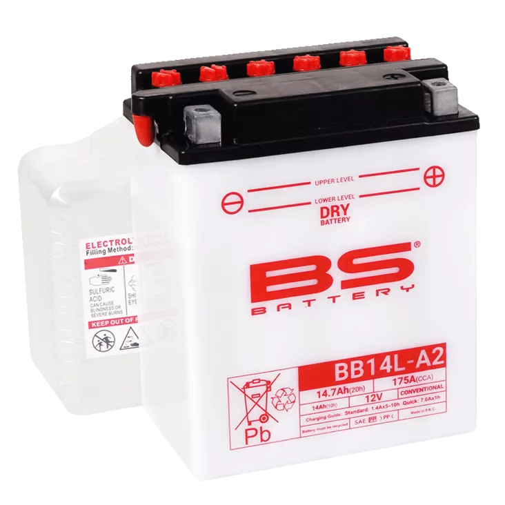 BS Battery BB14L-A2 (cp) Conventional Dry charged - Akut - D262698 - 1