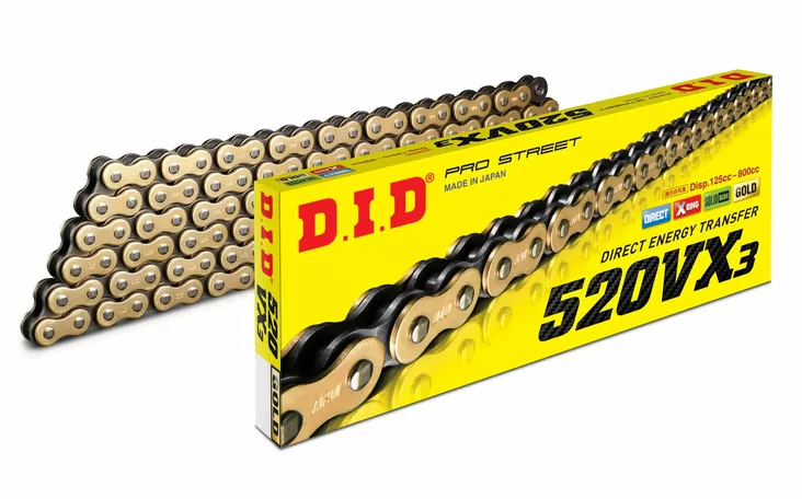D.I.D 520VX3 G&B Chain+Connecting link (FJ) - Ketjut 520 - D548668 - 1