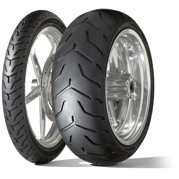 Dunlop D408F SW 130/80B17 65H TL Fr. Harley-Davidson (Slim White Sidewall) - Renkaat, Custom-Touring - D168398 - 1