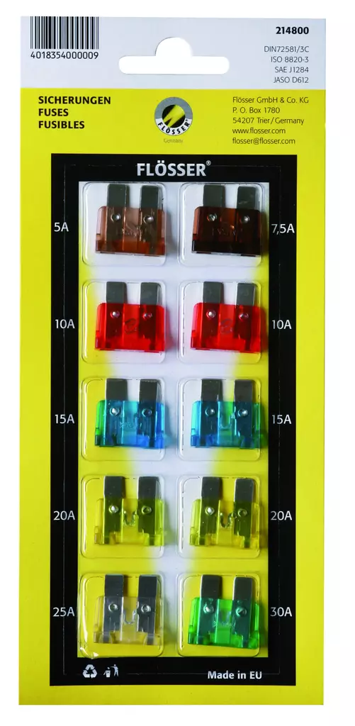 Flösser Blade fuse kit 2148xx 10 pcs - Sähkötarvikkeet - D332868 - 1