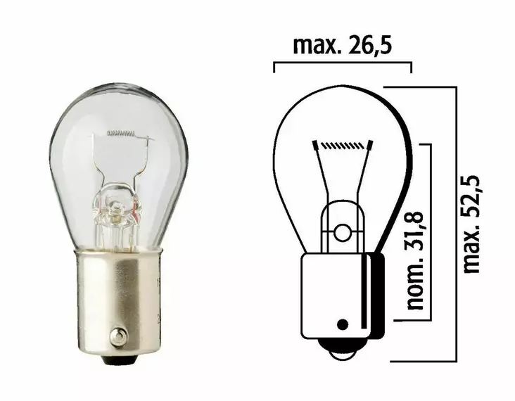 Flösser Polttimo P21W 12V 21W BA15s - Polttimot - D332848 - 1