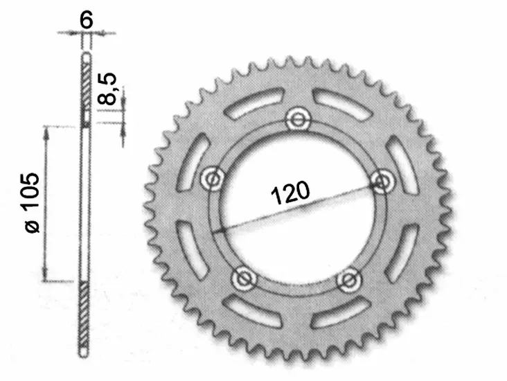 Forte Takaratas, 51 hammasta, Aprilia RX50 98-05 - Mopon Takarattaat - D479768 - 1
