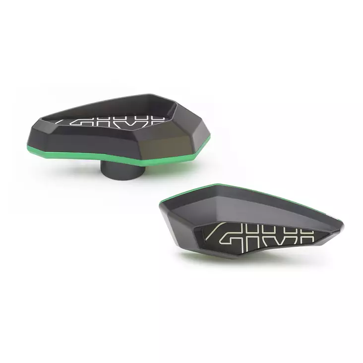 Givi frame sliders green anod alum insert - Moottoripyörän kaatumatapit - D303388 - 1