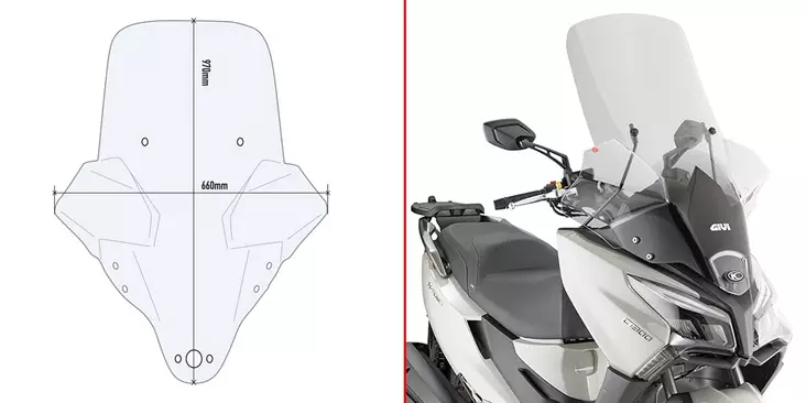 GIVI SPECIFIC FITTING KIT D6115DT - Moottoripyörän tuulisuojien tarvikkeet - D403928 - 1