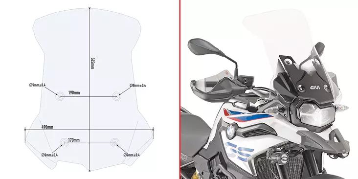 GIVI Windscreen BMW F850GS 2018- - Moottoripyörän tuulisuojat - D332168 - 1
