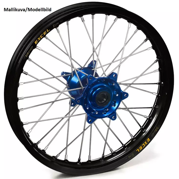 Haan wheel CRF450 13- 19-2,15 BLUE HUB/BLACK RIM/BLACK SPO/BLUE NIP - Moottoripyörän täydelliset vanteet - D247318 - 1