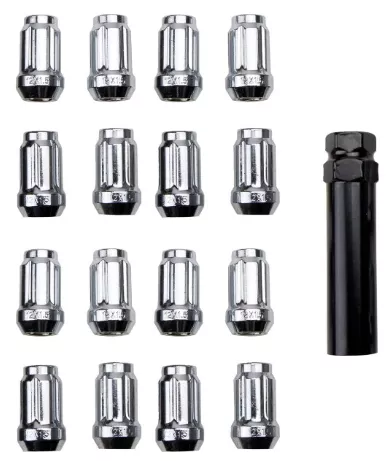 ITP Pyöränmutterisarja 12 x 1.25mm 60° kartio kromi sis.avain 20 kpl - Mönkijän vanteiden mutterit ja kapselit - D545218 - 1