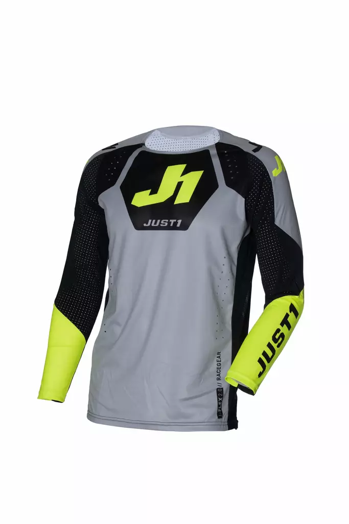 Just1 Paita J-Flex 2.0 District Harmaa/Keltainen Fluo/Musta - Motocross paidat MX - D444938 - 1