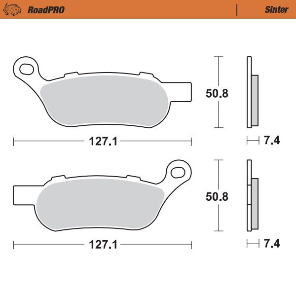Moto-Master Jarrupalat RoadPRO Sinter taakse - Moottoripyörän jarrupalat - D245278 - 1