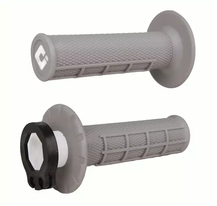 ODI Half-Waffle MX Lock-On Grip Set Grey / Soft Compound - Moottoripyörän kahvakumit - D509888 - 1