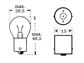 Polttimo 12v 15w Ba 15s - Polttimot - D495138 - 1