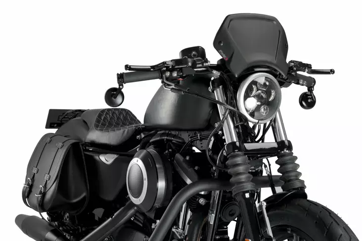 Puig Aluminium Front Plate For Harley Davidson C/Black - Moottoripyörän katteet & tuulenohjaimet - D336888 - 1