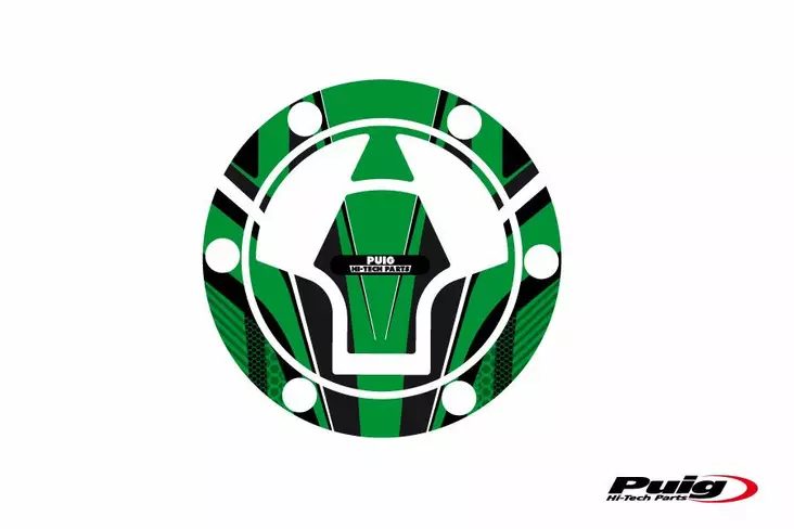 Puig Fuel Cap Cover Mod. Radical Kawasaki C/Green - Moottoripyörän tarrasarjat - D301408 - 1