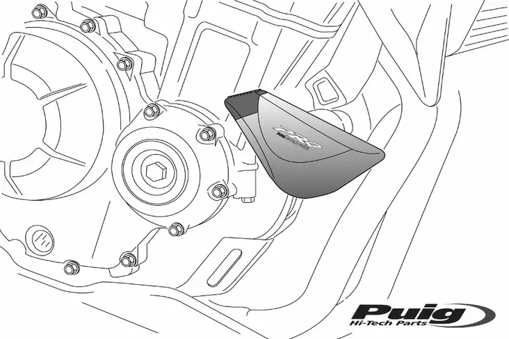 Puig Rubber Ends By Pair Fr.Sliders Pro C/Silver - Moottoripyörän kaatumatapit - D298688 - 1