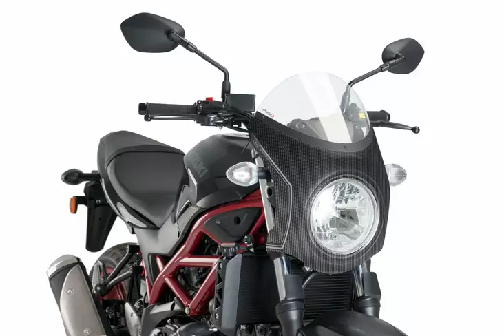 Puig Semifairing Carbon Look Suzuki Sv650 16'- C/Clear - Moottoripyörän katteet & tuulenohjaimet - D337868 - 1