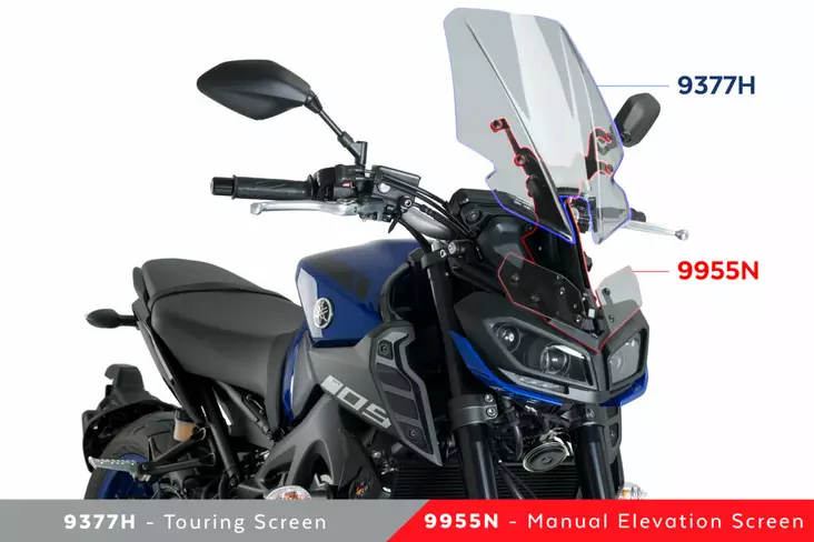Puig Support M.E.M. For Yamaha Mt-09 17-18' C/Black - Moottoripyörän tuulisuojien tarvikkeet - D337908 - 1