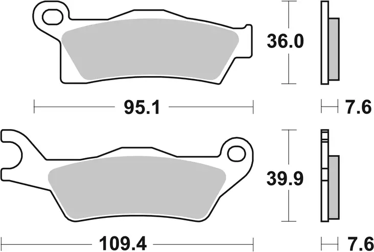 Sbs Jarrupalat Racing Sintered - Moottoripyörän jarrupalat - D221048 - 1