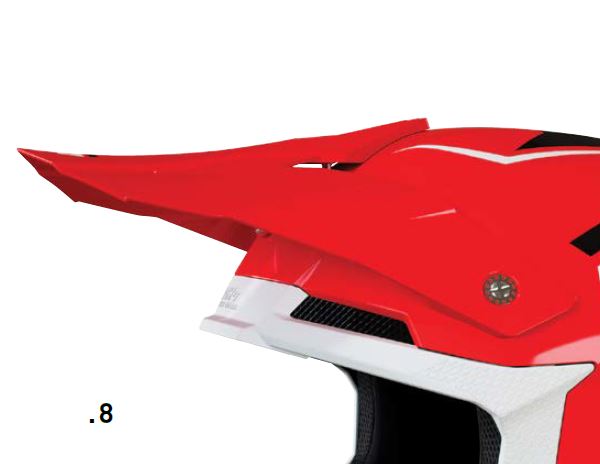 SHOT Lippa Furious Chase Punainen/Valkoinen Kiiltävä - Offroad kypärien lipat - D409528 - 1