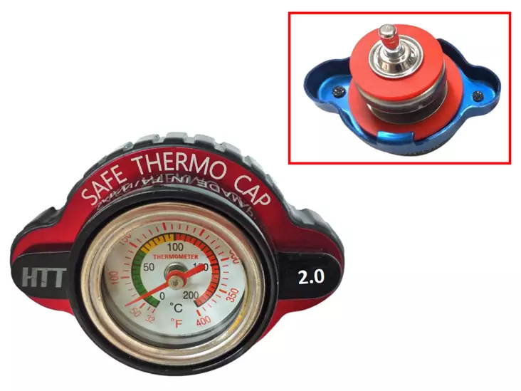 Sixty5 Radiator Cap with temp cauge 2.0bar Ho/Ka/Su/Ya - Moottoripyörän jäähdyttäjän korkit - D434738 - 1