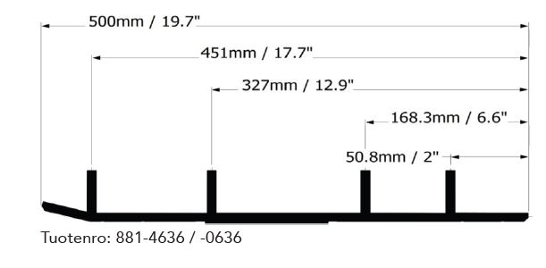 Sno-X Defender Ohjausrauta pari - Moottorikelkan ohjausraudat - D224398 - 1