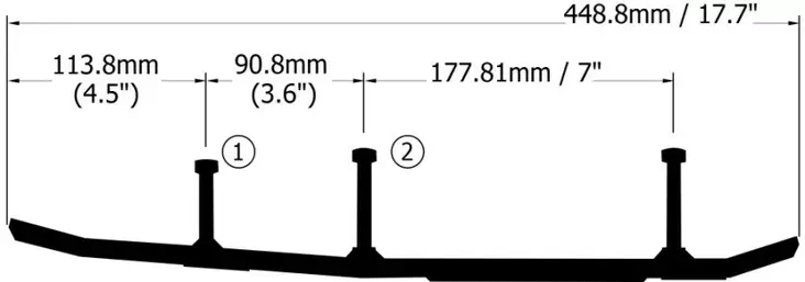 Sno-X Ripper Four Ohjausrauta pari 4" Kovametalli - Moottorikelkan ohjausraudat - D209978 - 1