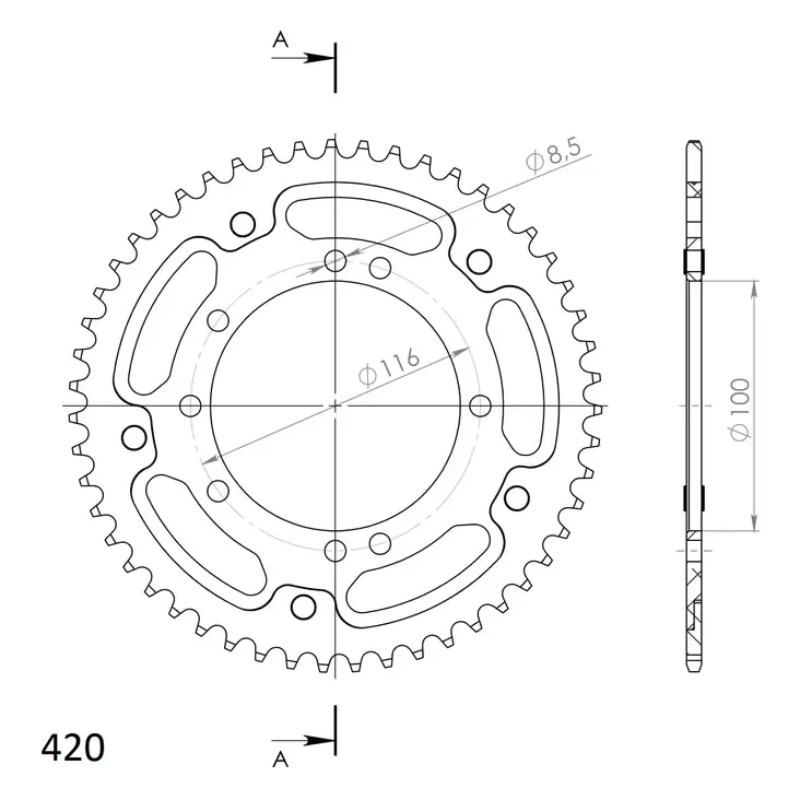 Supersprox Stealth Takaratas KA KX80/85 Kulta 51 - Moottoripyörän takarattaat - D182888 - 1