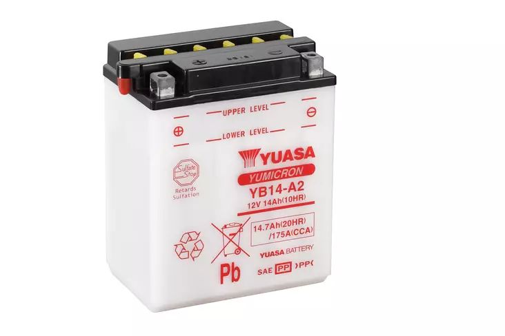 Yuasa akku YB14-A2 (cp) Happopatruuna mukana (4) - Akut - D748 - 1