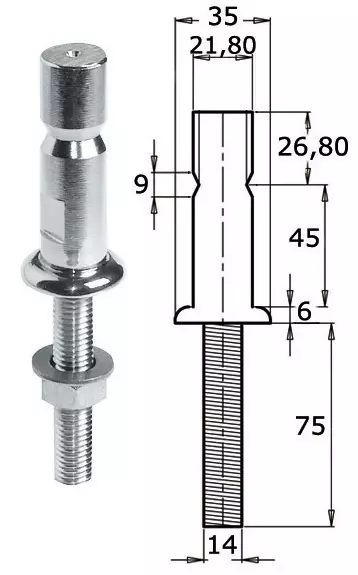 Osculati keulakaiden kiinnike 25 x 1,5 mm - Veneen Kaidepylväät & keulakaiteet - D124889 - 1