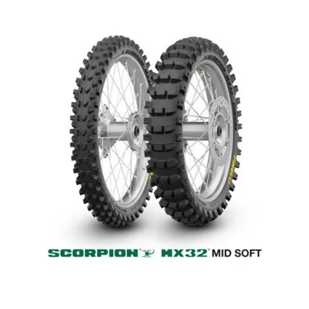 Pirelli New Scorpion MX32 Mid Soft 120/90-19 NHS 66M Re - Renkaat, Crossi - D516949 - 2