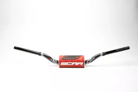 Scar Handlebar O² COLOR Ø28,6 (1 1/8”) - RC - BLACK Bar - RED Bar pad - Moottoripyörän ohjaustangot - D480449 - 1