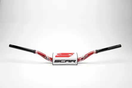 Scar Handlebar O² COLOR Ø28,6 (1 1/8”) - RC - RED Bar - WHITE Bar pad - Moottoripyörän ohjaustangot - D480469 - 1
