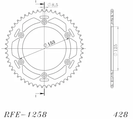 Supersprox Teräs takaratas 1258.54 - Moottoripyörän takarattaat - D54089 - 2