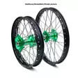 REX WHEELS 18-2,15 ALL KX/KXF 03-.. MUSTA VANNE/VIHREÄ NAPA 25MM - Moottoripyörän täydelliset vanteet - D221899 - 1
