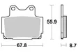 Sbs Jarrupalat Sintered Taakse - Moottoripyörän jarrupalat - D2549 - 1