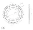 Supersprox / JT Teräs takaratas 1304.41 - Moottoripyörän takarattaat - D26599 - 2