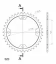 Supersprox / JT Teräs takaratas 1857.38 - Moottoripyörän takarattaat - D32359 - 2