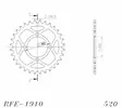 Supersprox / JT Teräs takaratas 1910.32 - Moottoripyörän takarattaat - D64129 - 2