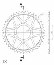 Supersprox Teräs takaratas 488.38 - Moottoripyörän takarattaat - D190949 - 2