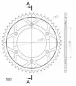 Supersprox Teräs takaratas RFE-8000:48 - Moottoripyörän takarattaat - D305859 - 1