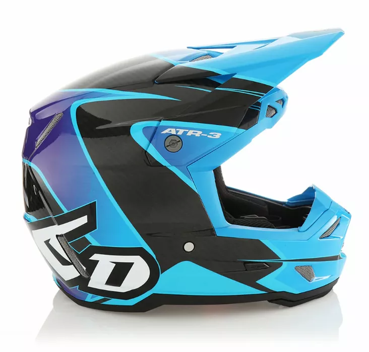 6D Helmet ATR-3 Wave Gloss Cyan Blue Purple FIM - Offroad-kypärät - D546989 - 1