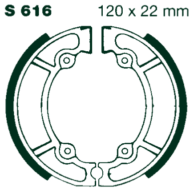 AIR Bromsbackar S 616 120x22mm parvis - Moottoripyörän jarrukengät - D280469 - 1