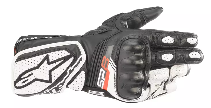 Alpinestars Ajohanska Naisten SP-8 v3 Musta/Valkoinen - Nahkaiset moottoripyörähanskat - D372489 - 1