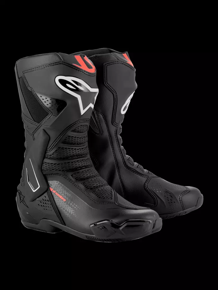 Alpinestars Ajosaapas SMX-6 v3 Musta/Punainen Fluo - Moottoripyöräsaappaat - D496929 - 1