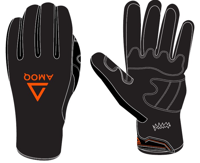 AMOQ Neoprene Hanska Musta/Oranssi - Kelkkahanskat - D447349 - 1